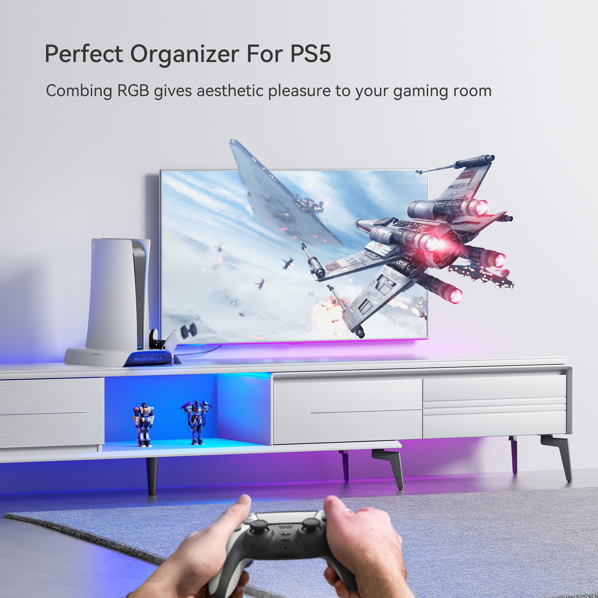 Bionik Pro Kit For PlayStation 5: Powerful 50mm Gaming Headset With RGB Color Controller Charge Base Phone Holder Lynx Cable Usb Cable Bionik Pro Kit For PlayStation 5: Powerful 50mm Gaming Headset With RGB Color Controller Charge Base Phone Holder Lynx Cable Usb Cable
